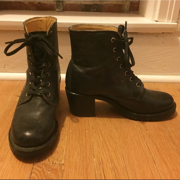 frye sabrina combat heeled boots